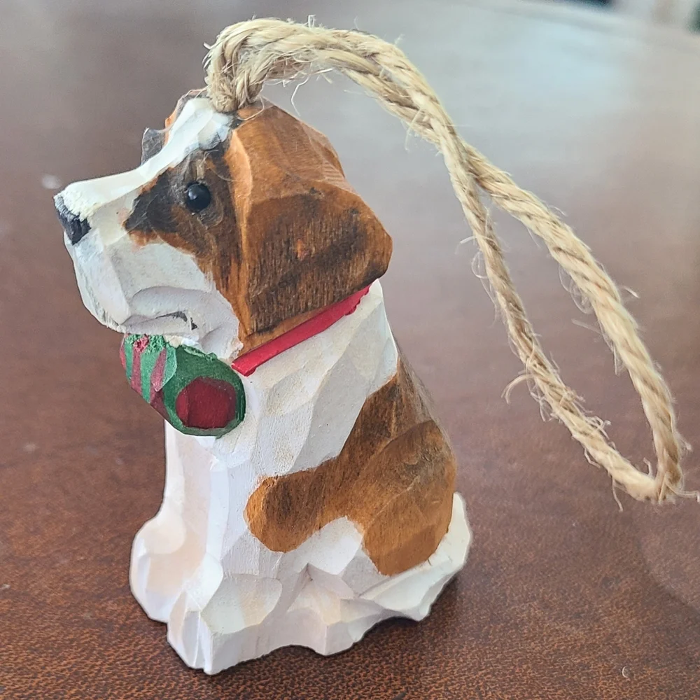Saint Bernard wood handpainted ornament